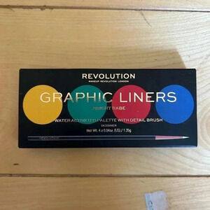 Revolution Graphic Liners Bright Babe Water Activated Pallette with Dental Brush